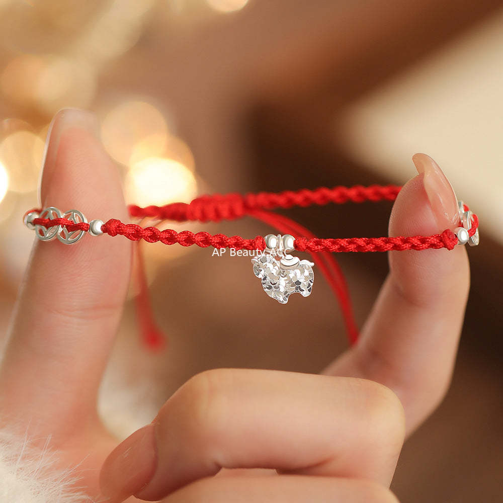 B관 - 925 실버 말 코인 펜던트 스트랩 팔찌 [YC4382SL_1] 25.12-2