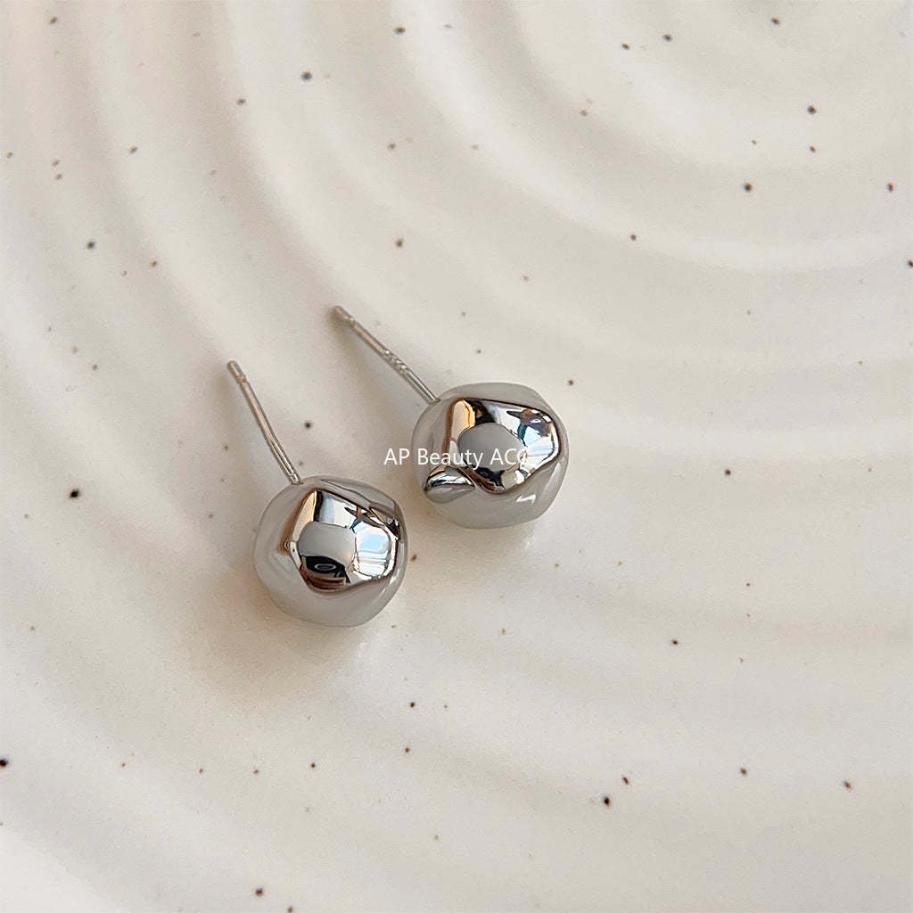 C관 - 18K 도금 두꺼운 심플 기하학 디자인 고급스러운 귀걸이 [3566-3567] 24.01-2