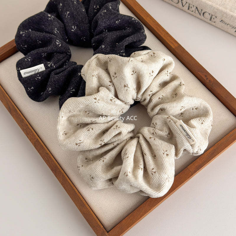 E관 - 니트 플라워 프린트 빈티지 곱창 헤어밴드 [27618] 25.10-5