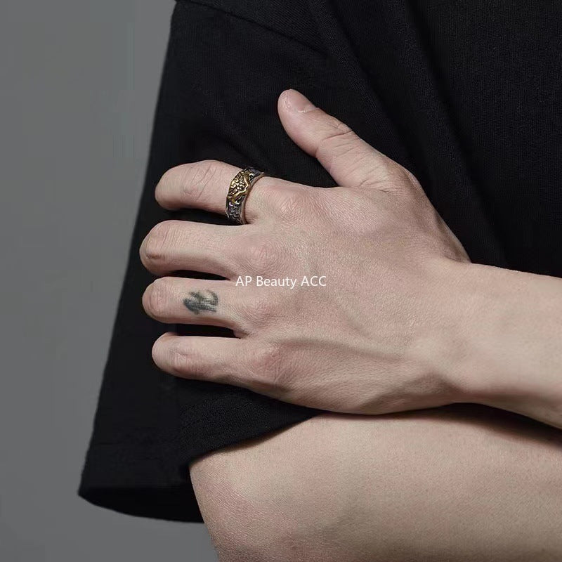 G관 - 빈티지 수호신 행운 남성용 반지 [J2549] 25.10-3