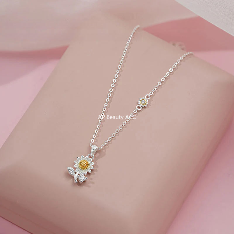 B관 - 999 실버 해바라기 디자인 팔찌 귀걸이 목걸이 [YC4572SL_1 YC3104N_1 YC2722E_1] 25.02-1