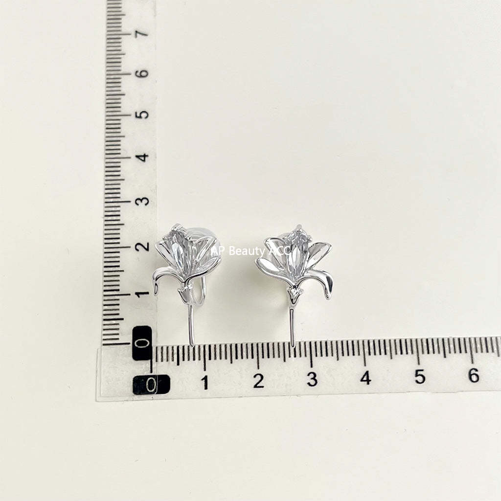 C관 - 큐빅 레진 진주 무피어싱 나선형 이어커프 귀걸이 [EJ0203F] 25.02-3