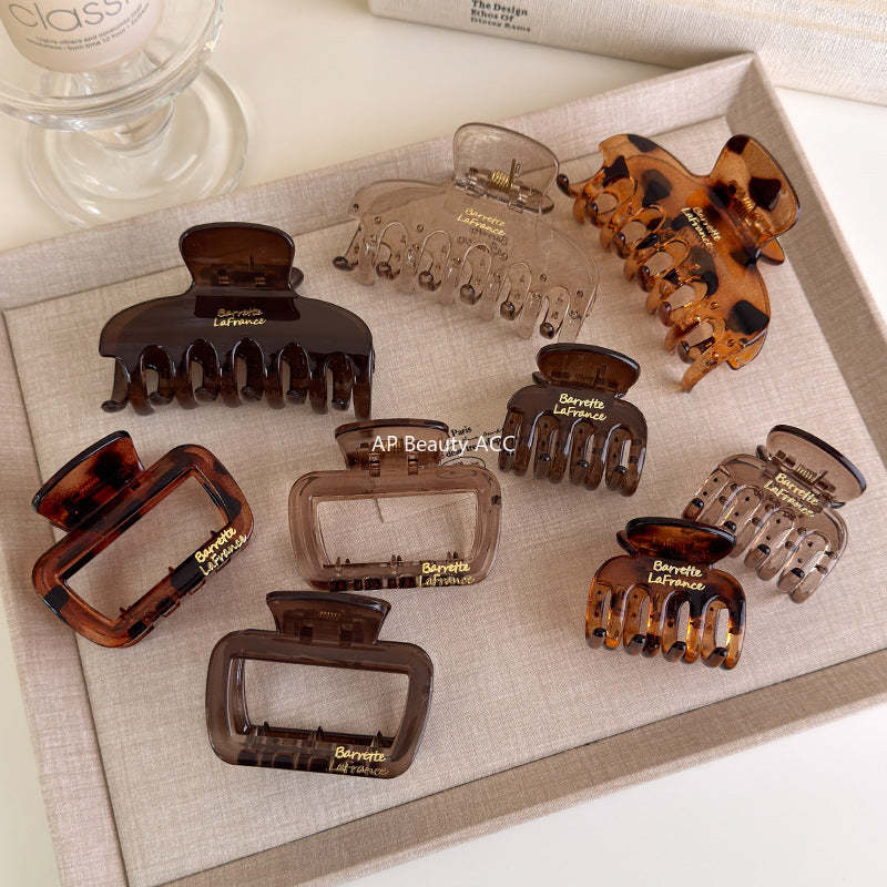 E관 - 골드 레터링 투명 사각형 집게핀 [27491] 25.09-4