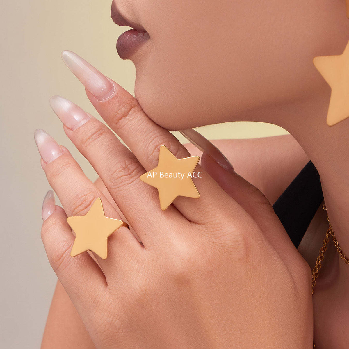 D관 - 스테인리스 18K 도금 별 디자인 목걸이 귀걸이 반지 [TXP457] 25.10-5