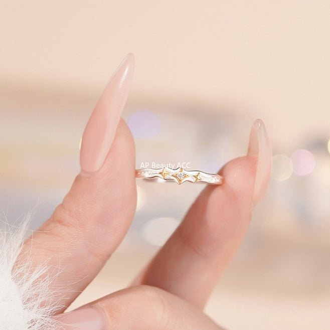 B관 - 999 실버 사각별 디자인 커플 반지 [YC3552R_1] 25.10-3