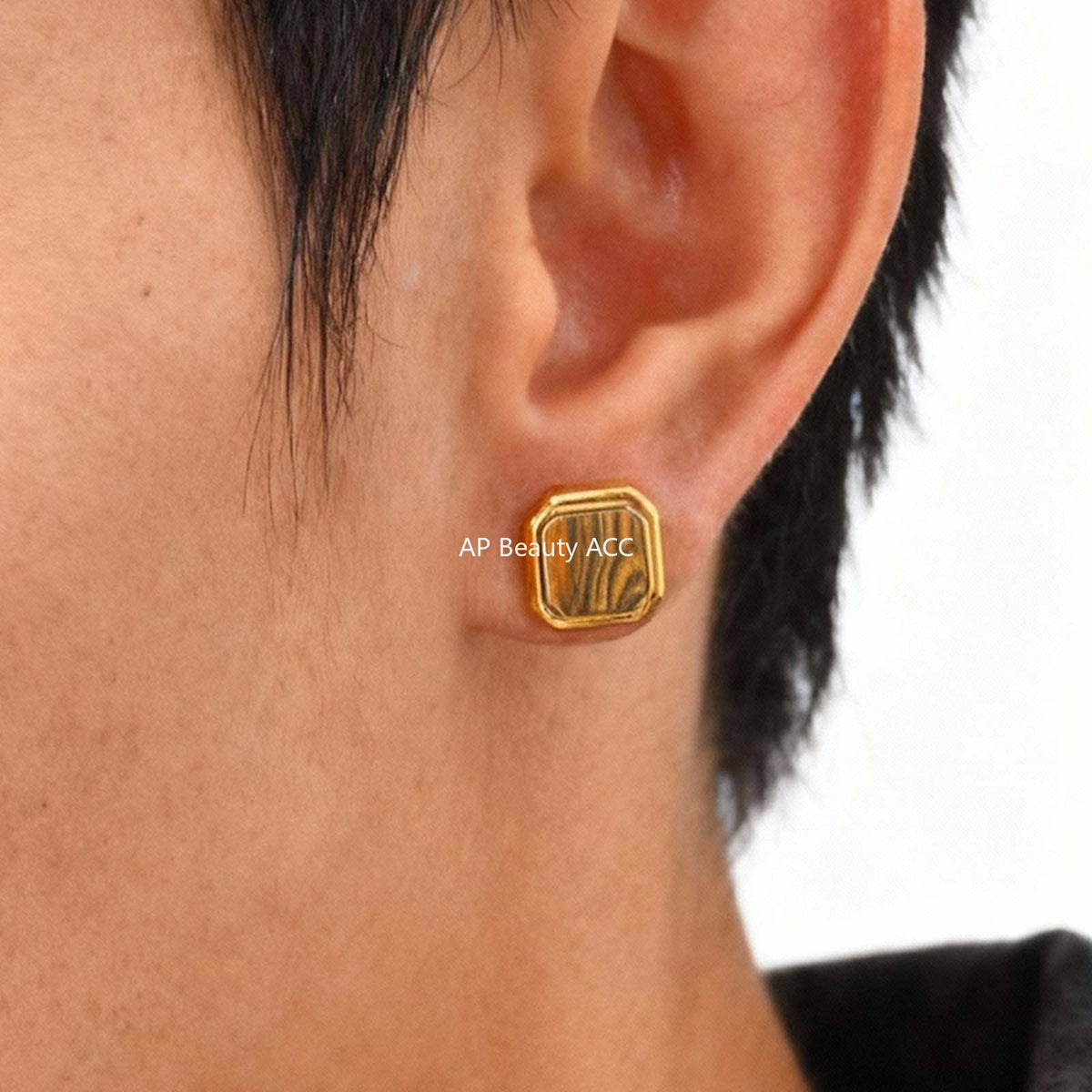 G관 - 스테인리스 스틸 심플 사각 모양 귀걸이 [ES-728] 25.12-2