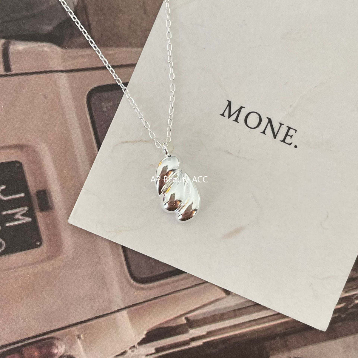 F관 - 925 실버 비정형 물방울 펜던트 목걸이 [B1008] 25.12-1