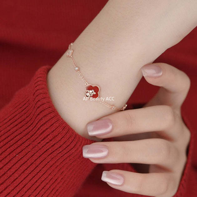 B관 - 925 실버 네잎클로버 말띠 행운 목걸이 팔찌 귀걸이 [YC2693N_1 YC4913SL_1 YC9704E_1] 25.10-5