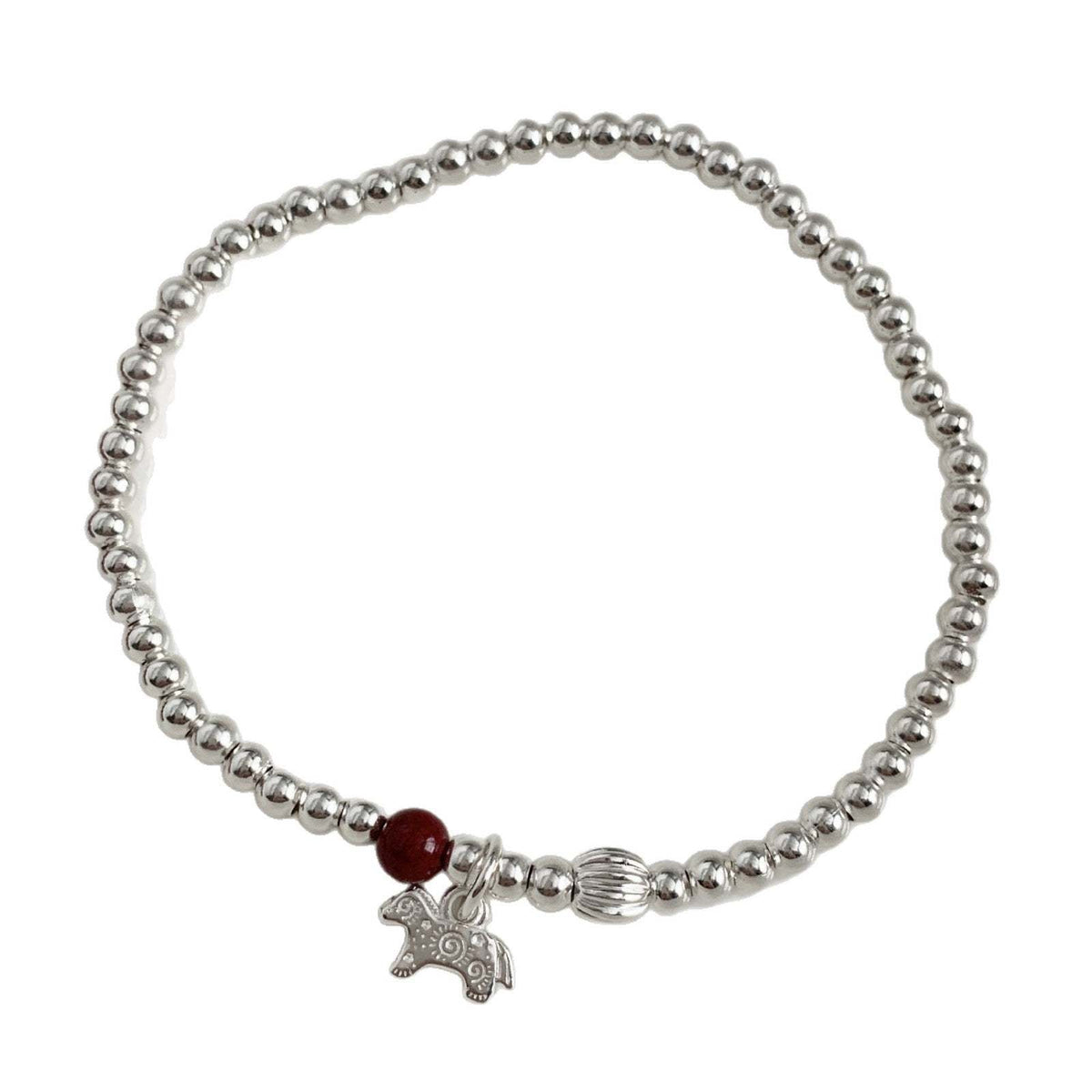 A관 - 말 펜던트 자금사 비즈 핸드메이드 925 실버 팔찌 [1640-1641] 25.12-3