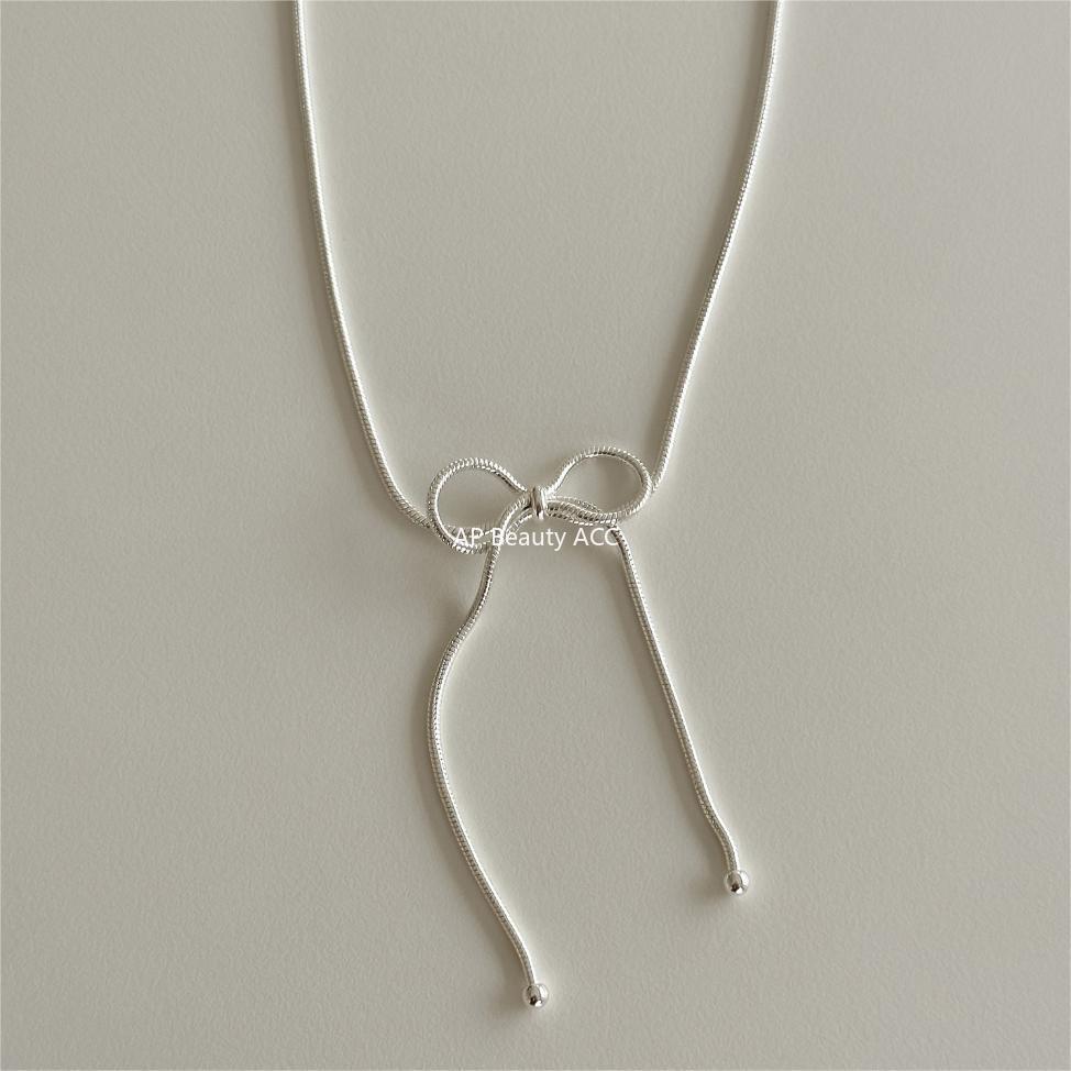 F관 - 925 실버 리본 스네이크 체인 목걸이 [B1190] 25.12-2