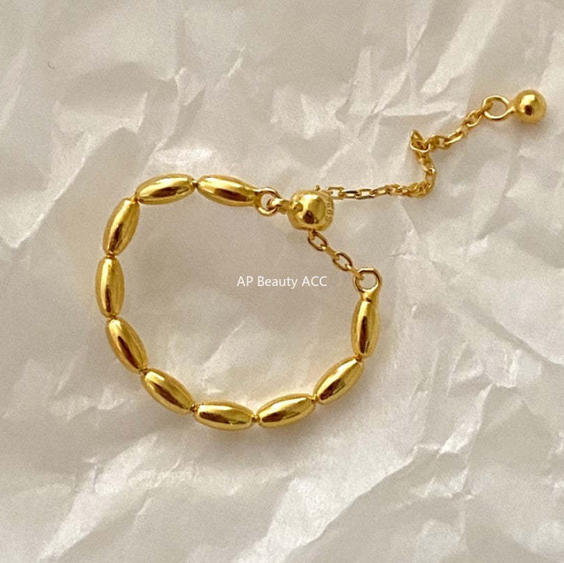 F관 - 925 실버 올리브 비즈 반지 [J1621] 25.12-1