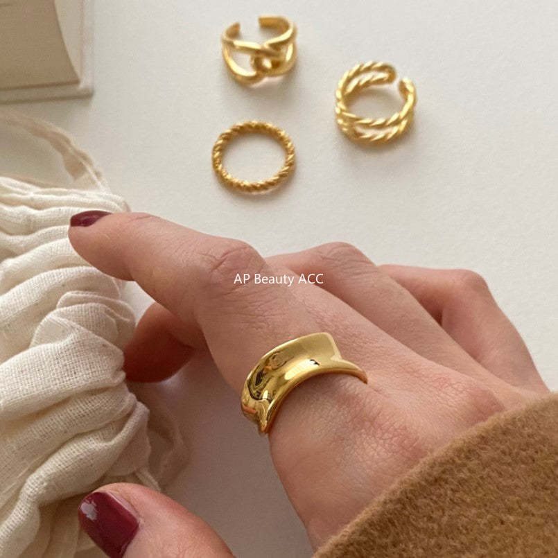 F관 - 925 실버 비정형 볼드 오픈 반지 [J1107] 25.12-1