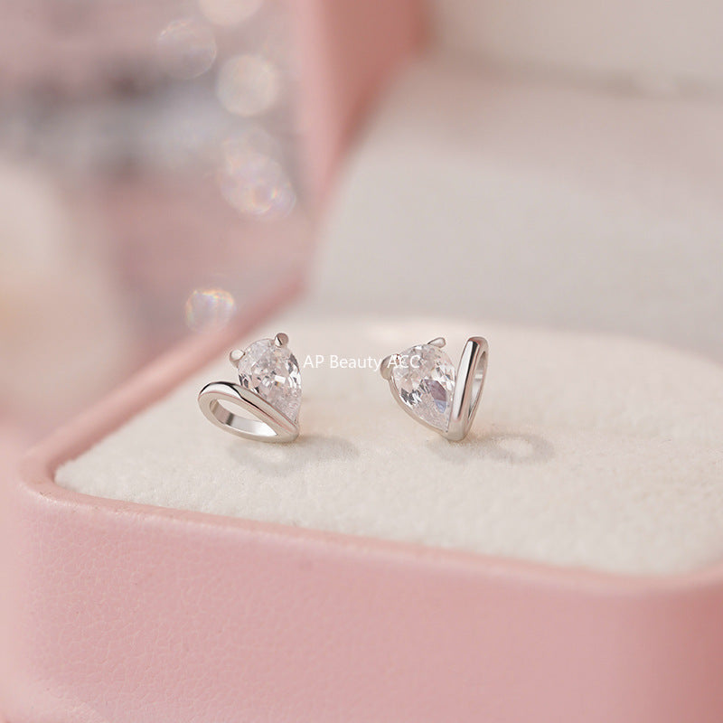 B관 - 999 실버 하트 큐빅 귀걸이 [YC9352E_1] 25.10-1