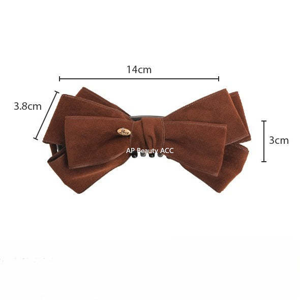 E관 - 스웨이드 리본 골드 포인트 집게핀 [27621] 25.11-1