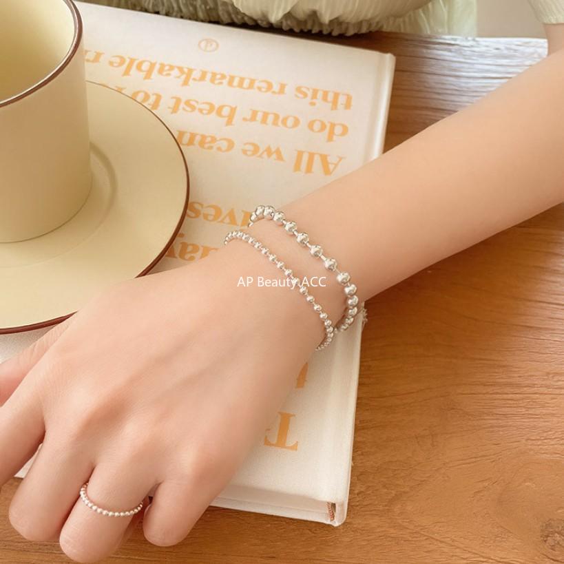 F관 - 925 실버 3가지 사이즈 라운드 비즈 팔찌 [A325] 25.11-2