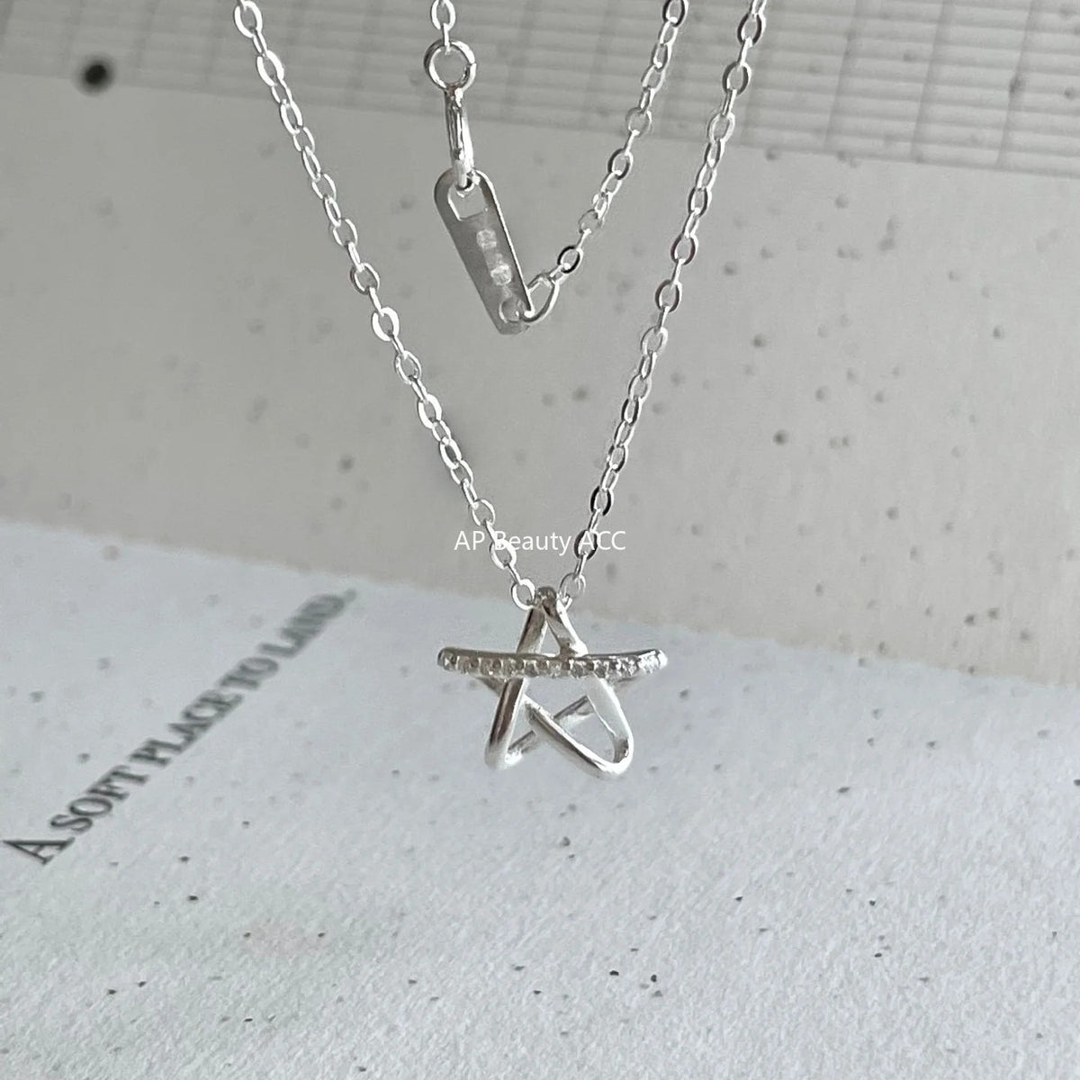 F관 - 925 실버 별 큐빅 펜던트 목걸이 [B1381] 25.11-1