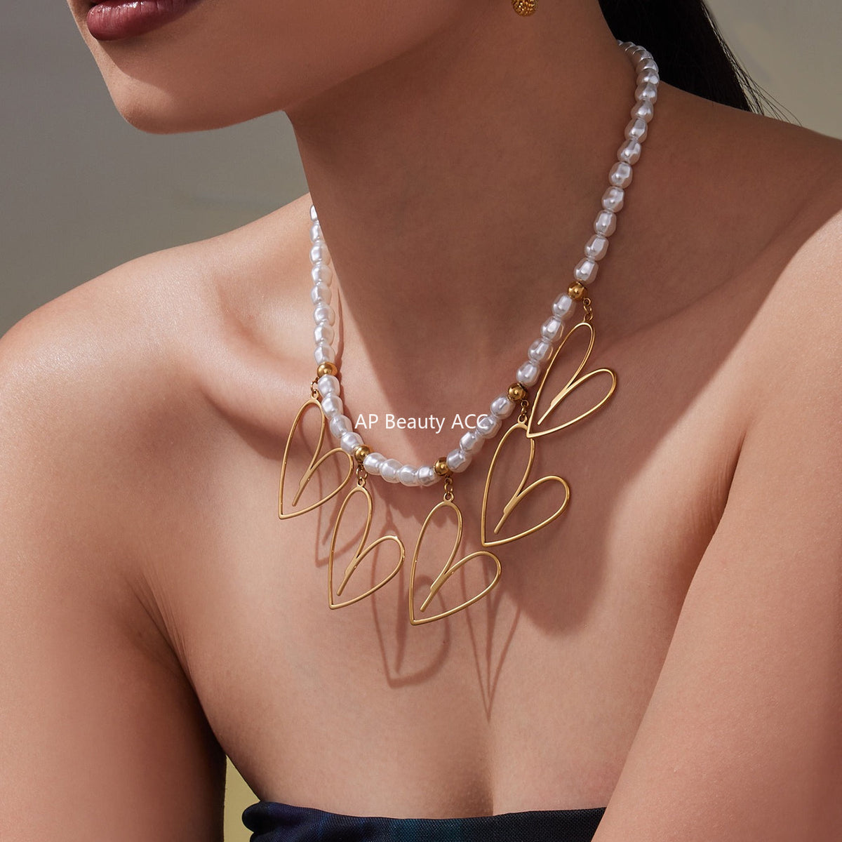 D관 - 스테인리스 스틸 핸드메이드 하트 펜던트 목걸이 [P1676] 25.10-3