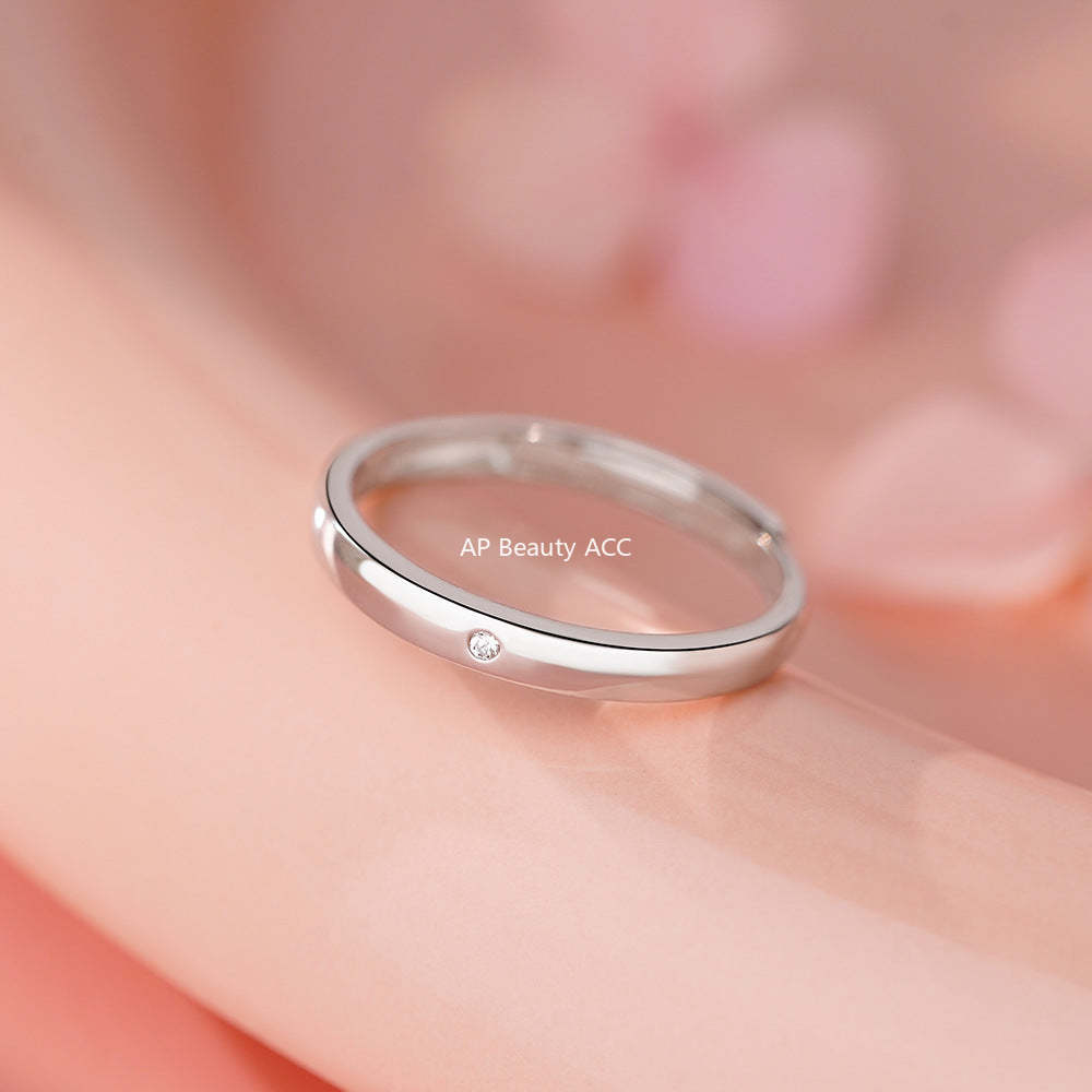 B관 - 999 실버 미니멀 큐빅 커플 반지 [YC4861R_1] 25.12-2