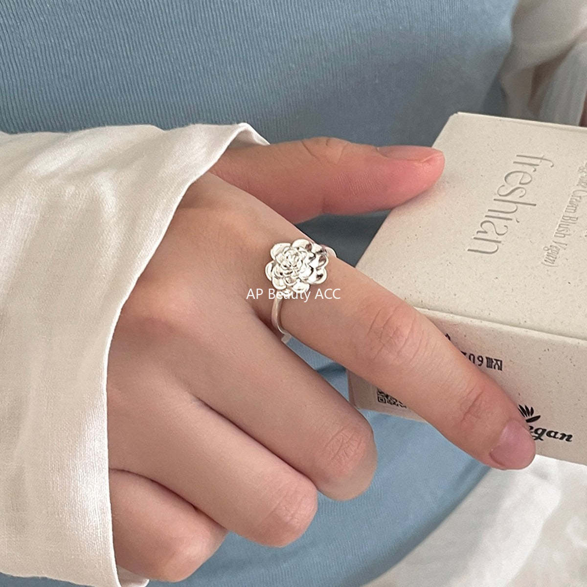 A관 - 925 실버 빅 플라워 모양 오픈형 반지 [JZ-0711] 25.09-4