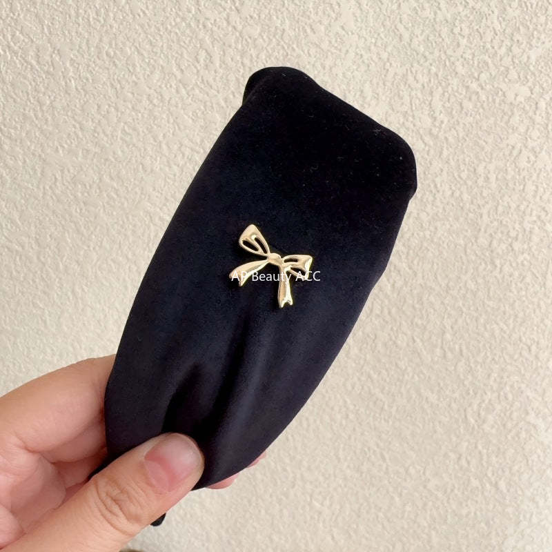 E관 - 가을겨울 벨벳 리본 디자인 와이드 머리띠 [27731] 25.11-4