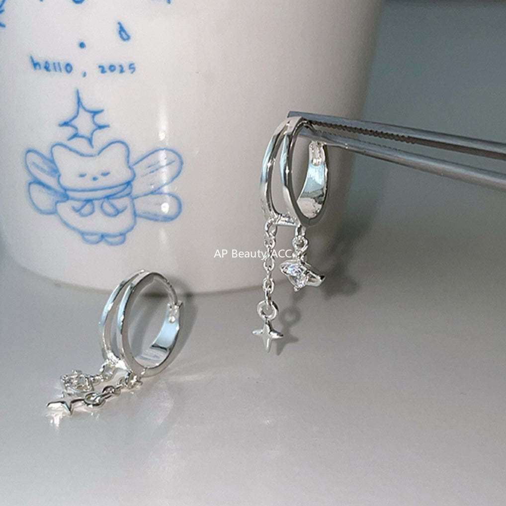 A관 - 925 은침 더블 레이어 행성 귀걸이 [EH-3767] 25.08-4