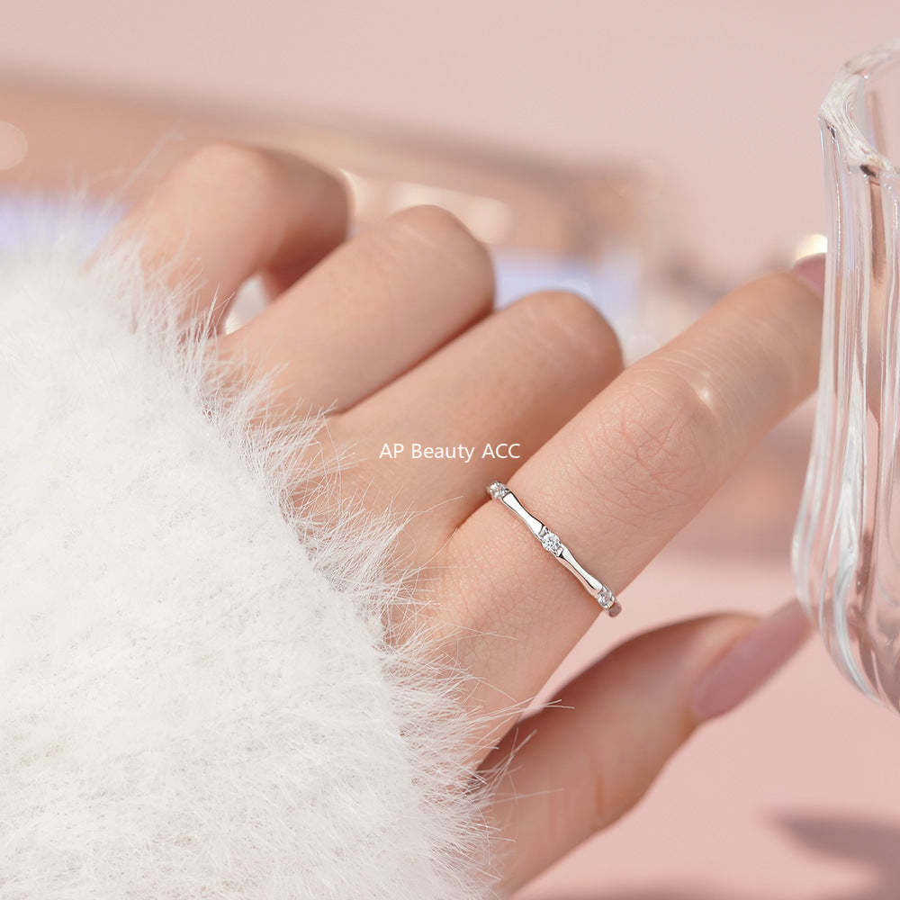 B관 - 999 실버 대나무 큐빅 반지 [YC5258R_1] 25.12-2