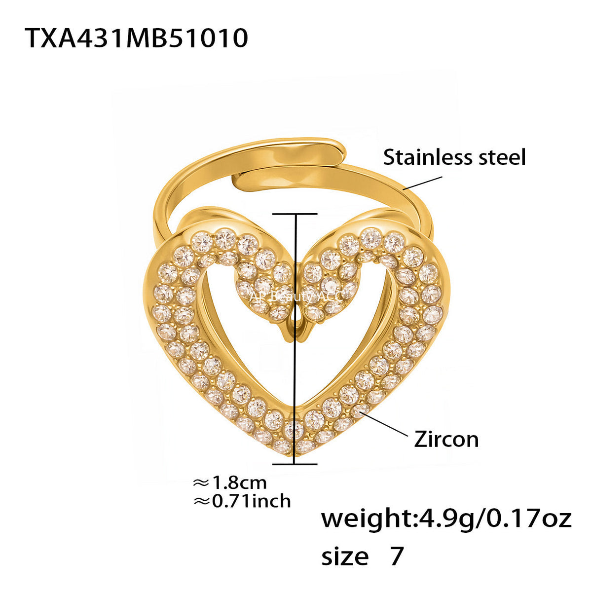 D관 - 스테인리스 스틸 풀큐빅 더블 스완 하트 목걸이 팔찌 반지 귀걸이 [TXP431] 25.10-3