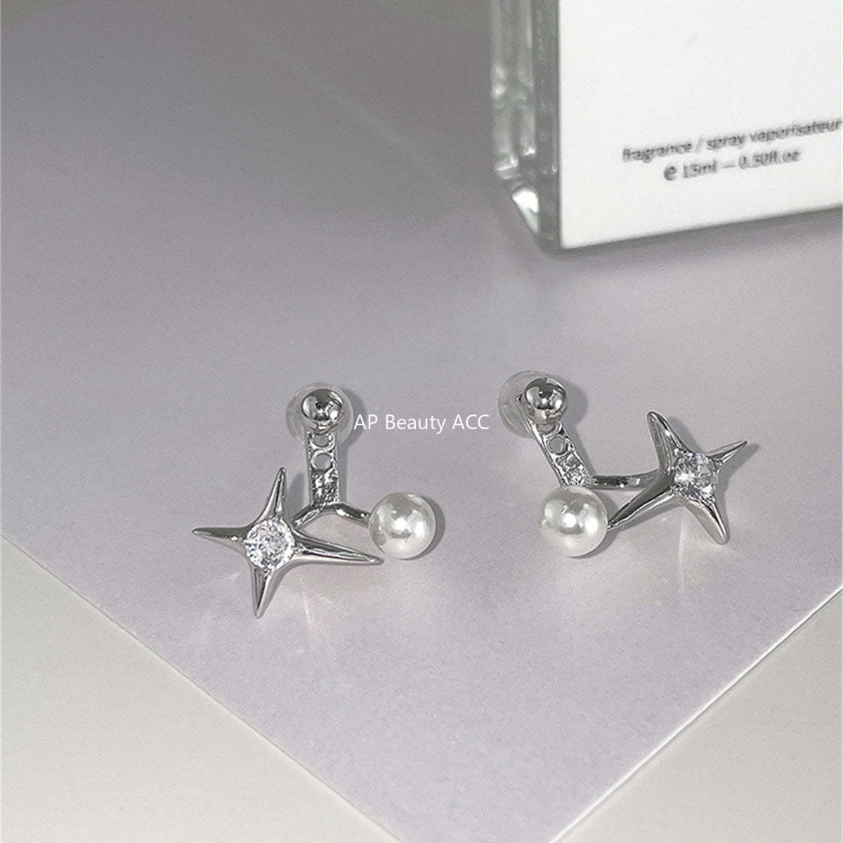 A관 - 925 은침 별 진주 큐빅 빈티지 귀걸이 [EH-3422] 25.03-3