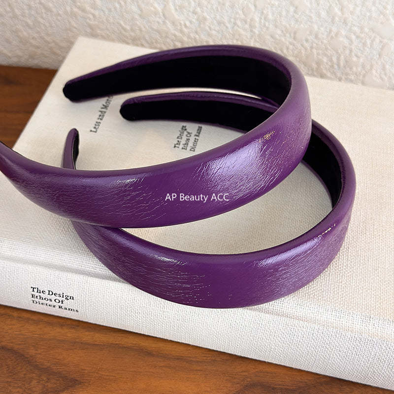 E관 - 퍼플 유광 가죽 볼륨 머리띠 [27812] 25.12-3