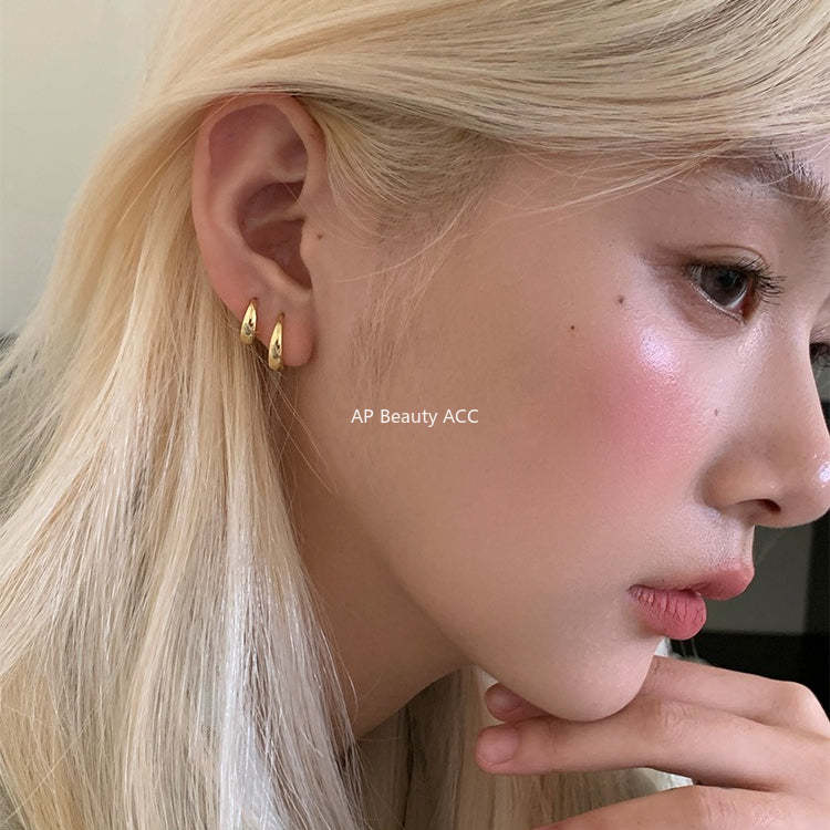 A관 - 큐빅 925 은침 링 후프 귀걸이 [EH-4324] 25.12-2