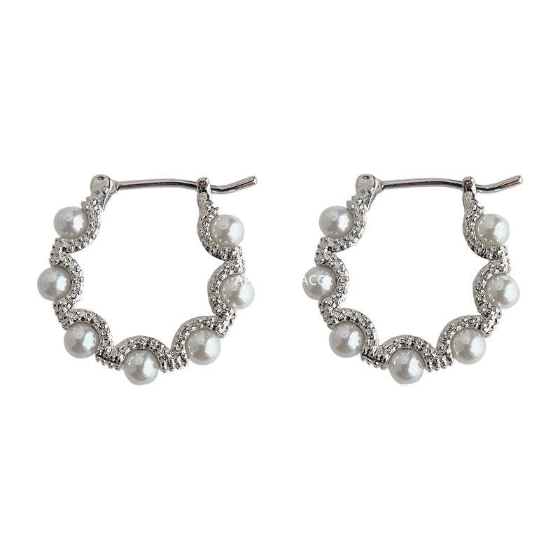 C관 - 개성 있는 로즈 기하학 은침 인스타 귀걸이 [3771] 24.04-3