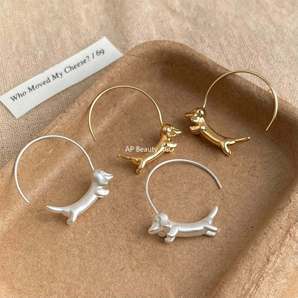 C관 - 무광 강아지 링 디자인 귀걸이 [5702-5703] 25.03-2