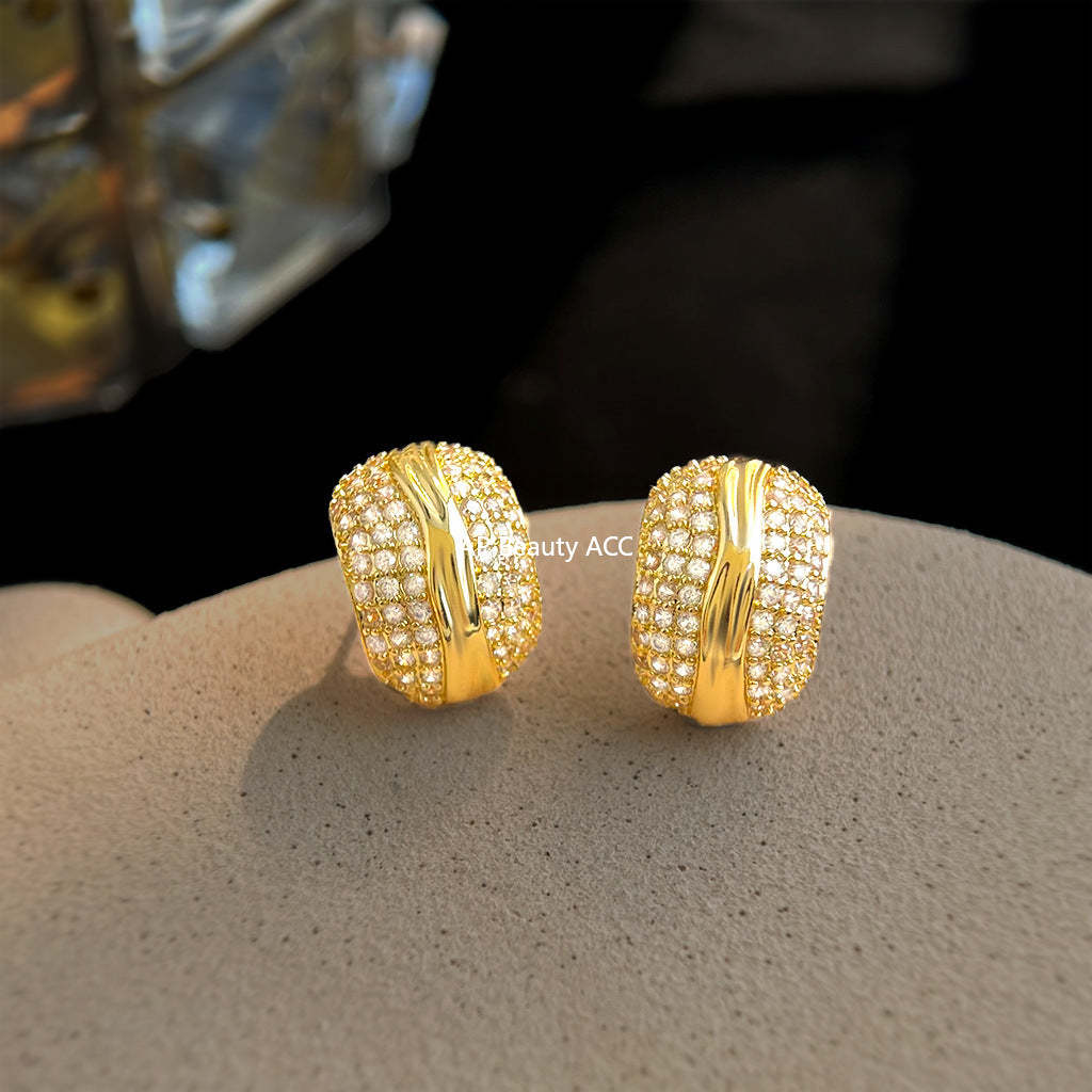 C관 - 925 은침 풀큐빅 볼드 귀걸이 [6992] 25.11-1