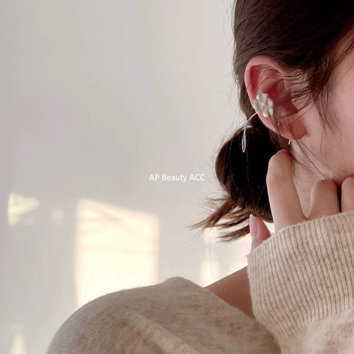 F관 - 925 실버 플라워 드롭 귀걸이 [C869] 25.12-1