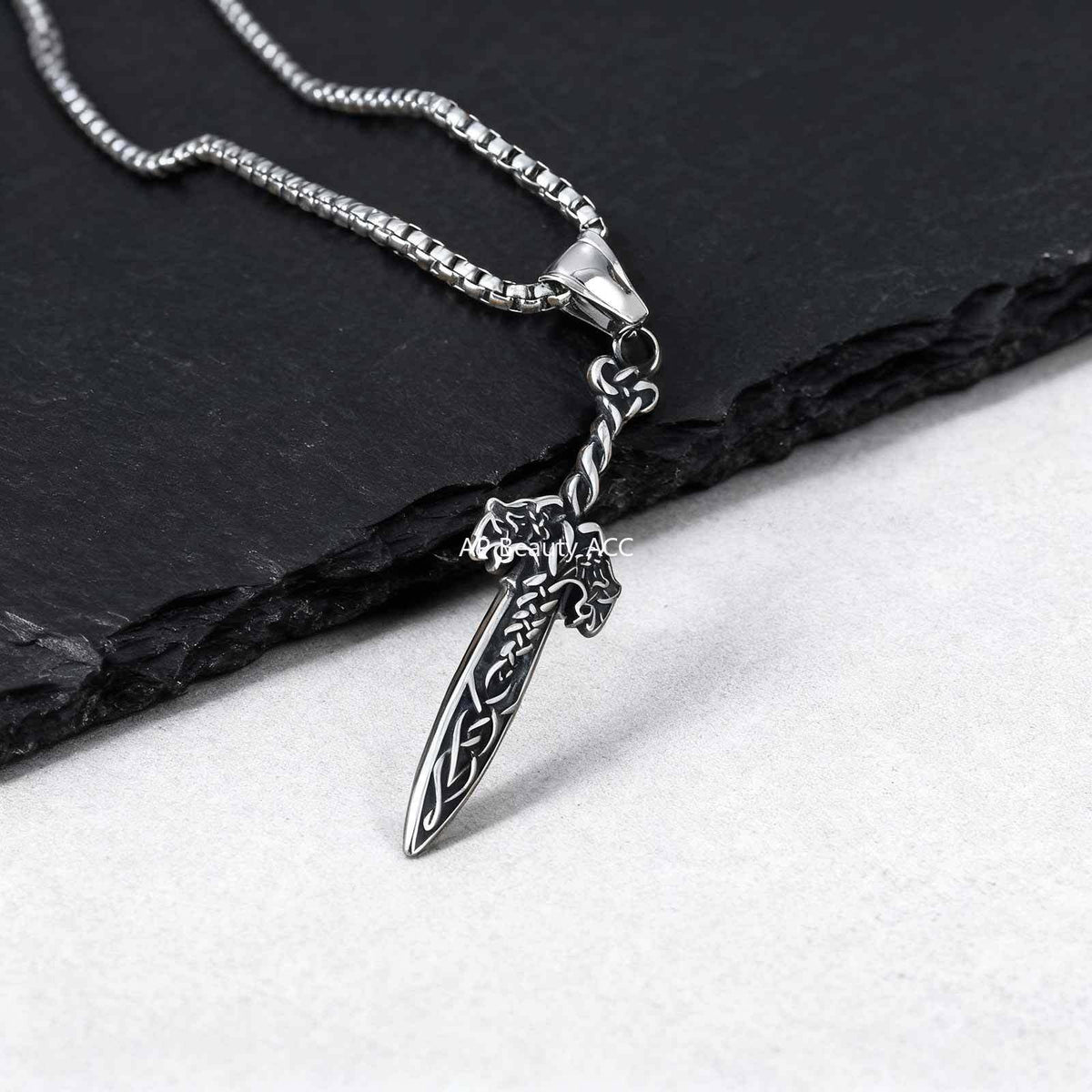 G관 - 스테인리스 스틸 켈트 검 펜던트 목걸이 [PN-2315] 25.12-3