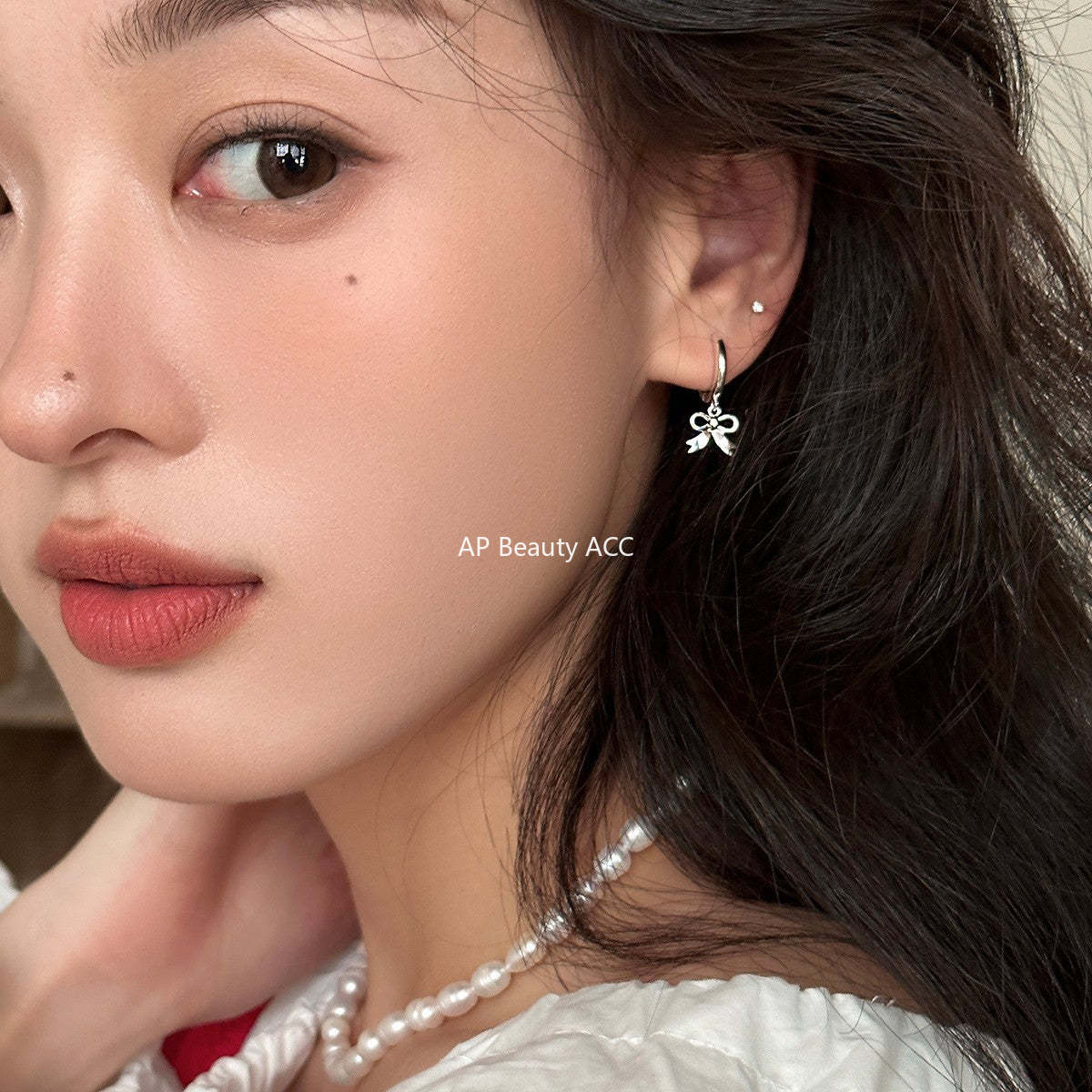 A관 - 리본 펜던트 디자인 925 은침 귀걸이 [EH-3695] 25.08-2