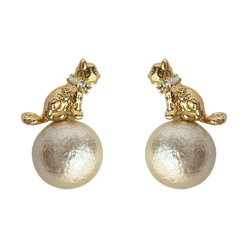 C관 - 14K 도금 디자이너 하트 코튼펄 귀걸이 [4100] 24.05-5