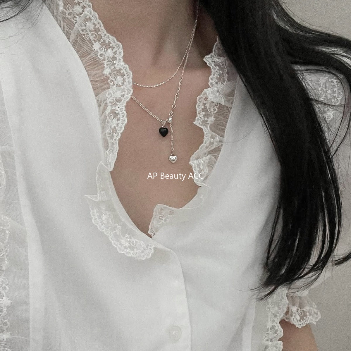 A관 - 925 실버 슬라이드 하트 펜던트 목걸이 [XL-1222] 25.11-1