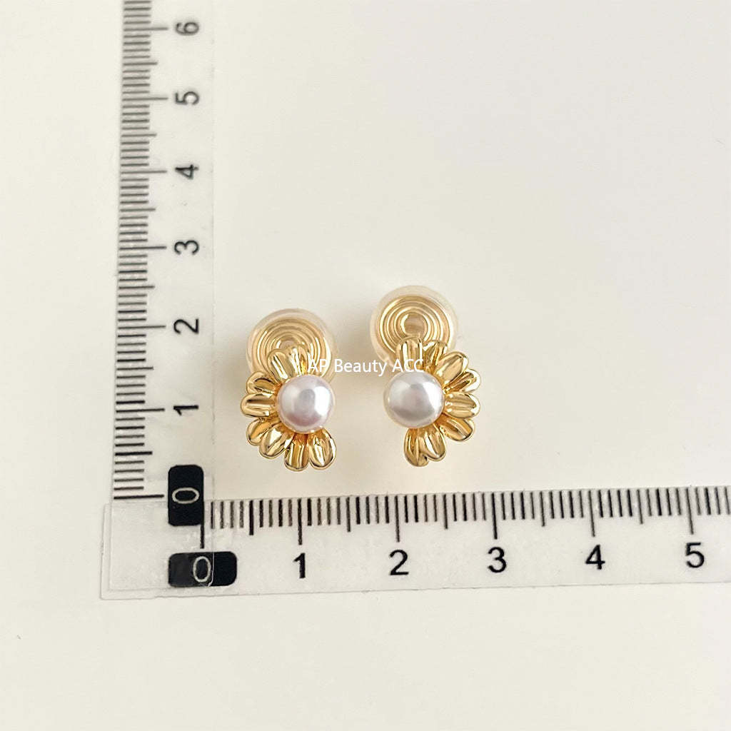 C관 - 담수 진주 골드 도금 나선형 이어커프 귀걸이 [EJ0203P] 25.02-3