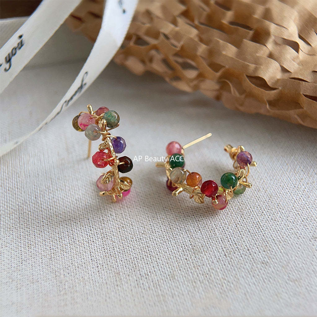 C관 - 핸드메이드 플라워 여름 신상품 14K 도금 귀걸이 [4317] 24.06-3