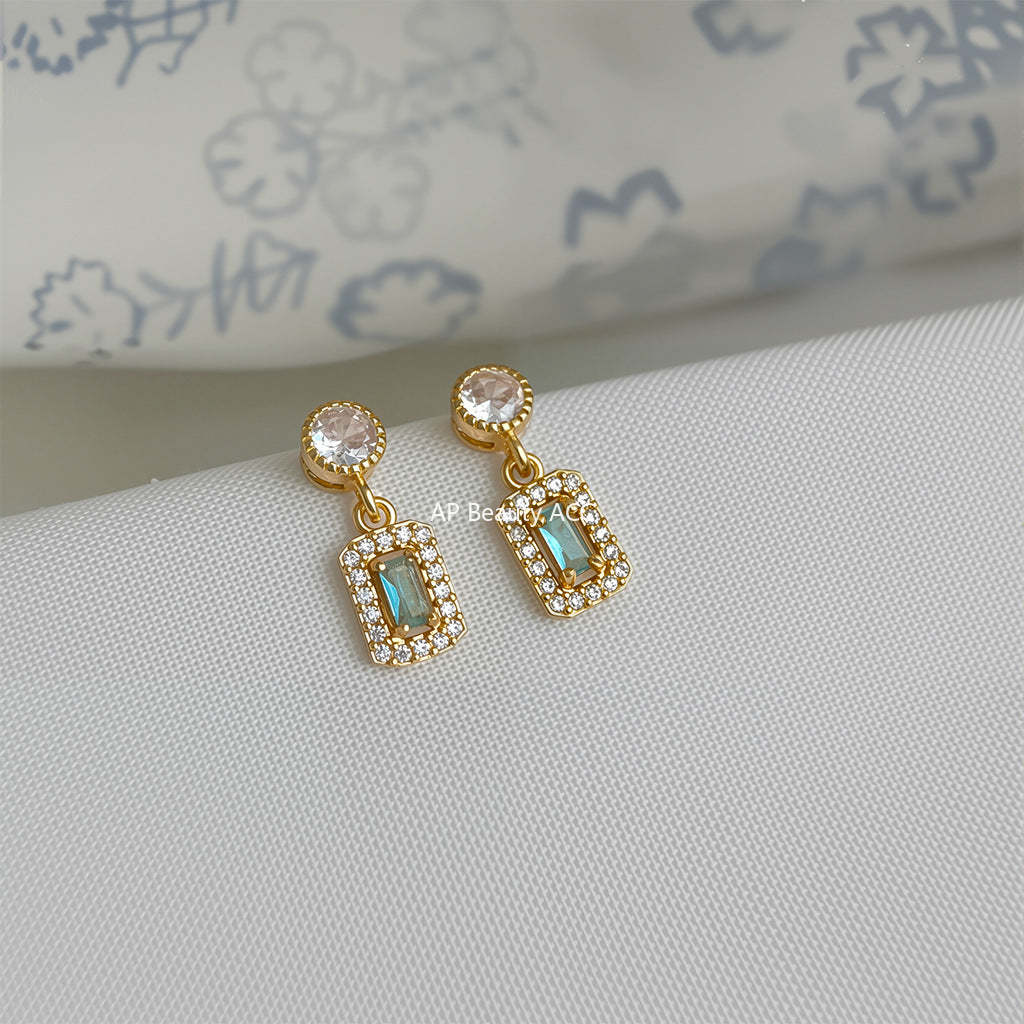 C관 - 큐빅 블루톤 디자인 미니 데일리 귀걸이 [5706-5707] 25.03-3