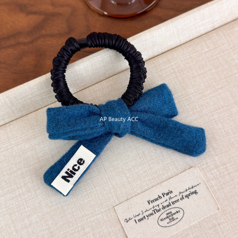 E관 - 니트 리본 디자인 슬림형 머리끈 헤어밴드 [27575] 25.10-3