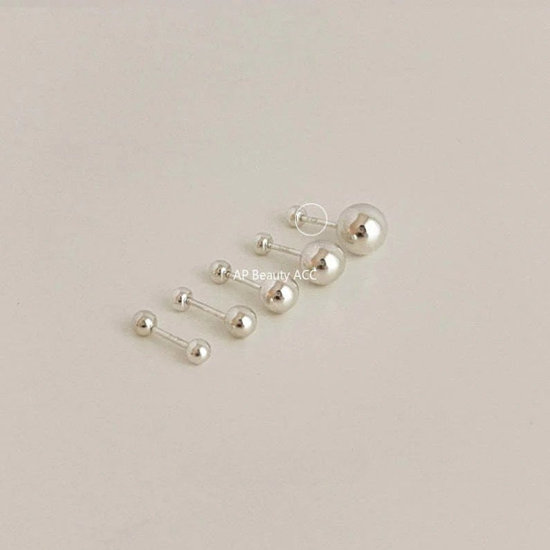 F관 - 925 실버 비즈 피어싱 귀걸이 [C876] 25.12-1
