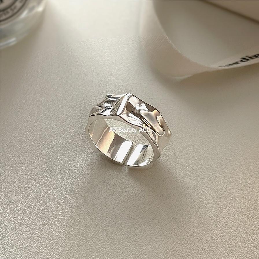 F관 - 925 실버 비정형 물결 디자인 볼드 반지 [J1827] 25.10-4
