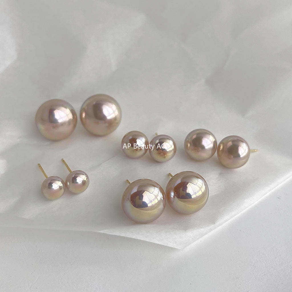 C관 - 핑크 펄 고품질 담수 진주 우아한 은침 귀걸이 [4557-4561] 24.07-2