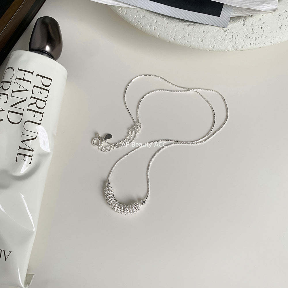 A관 - 925 실버 스마일 디자인 대나무 모양 체인 목걸이 [1333] 25.09-4