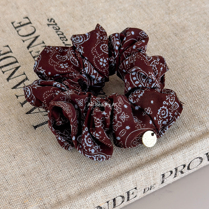 E관 - 빈티지 페이즐리 패턴 포니테일 곱창 헤어밴드 [27578] 25.10-3