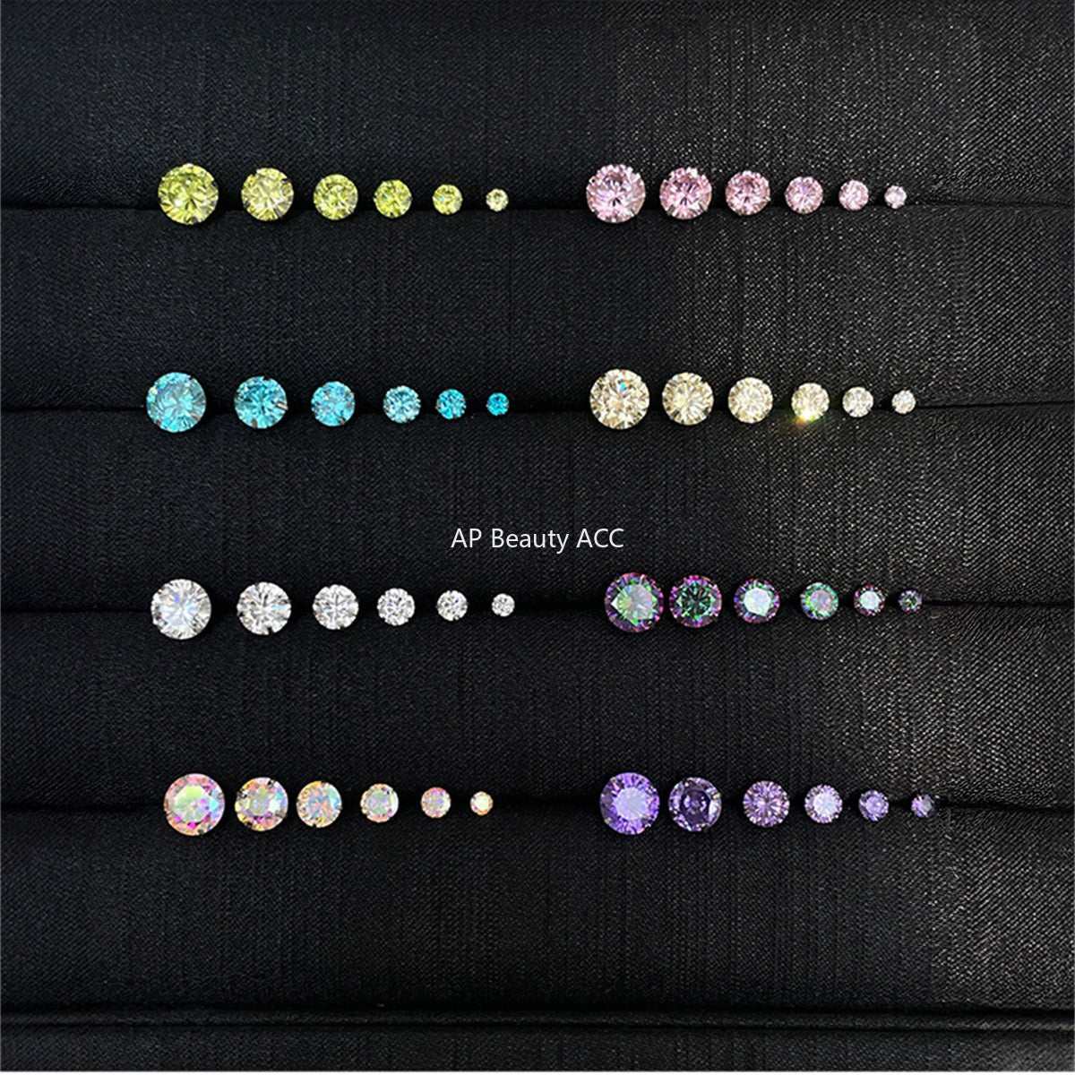 A관 - 티타늄 스틸 심플 화이트 큐빅 귀걸이 [EH-4085] 25.10-4