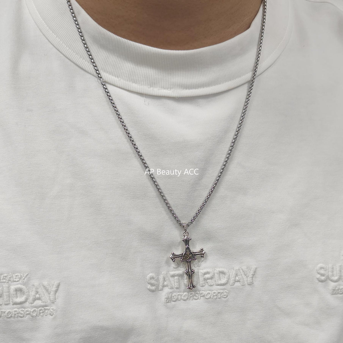 G관 - 호루스의 눈 십자가 펜던트 체인 목걸이 [X1201] 25.10-2