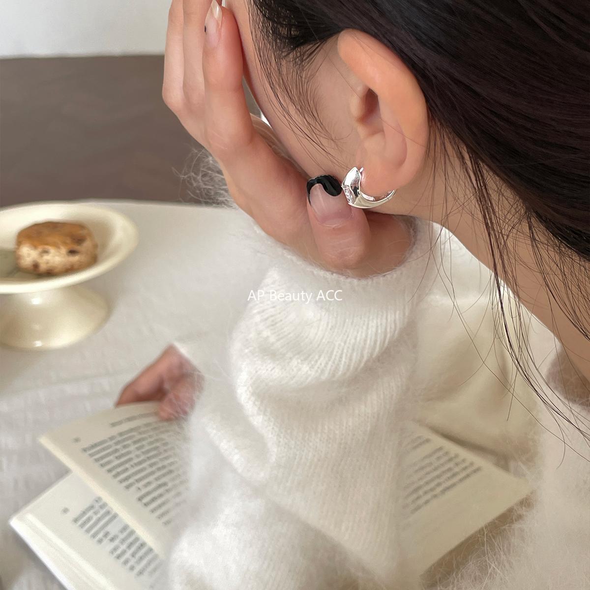 A관 - 큐빅 925 은침 링 후프 귀걸이 [EH-2549.SJ] 25.12-3